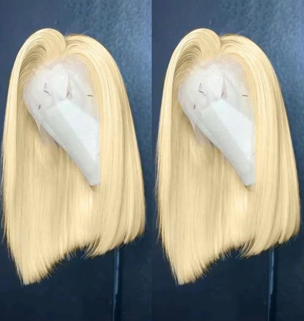 Bob human hair  wig blonde