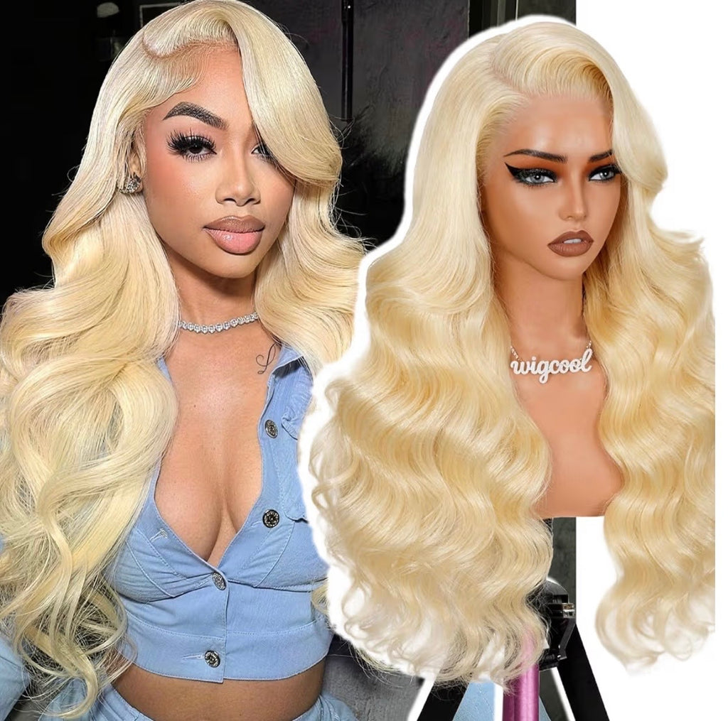 Laced front wig blonde