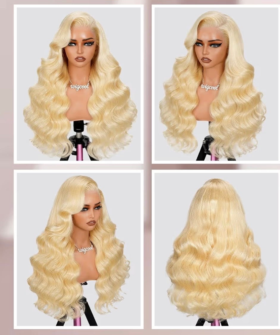 Laced front wig blonde