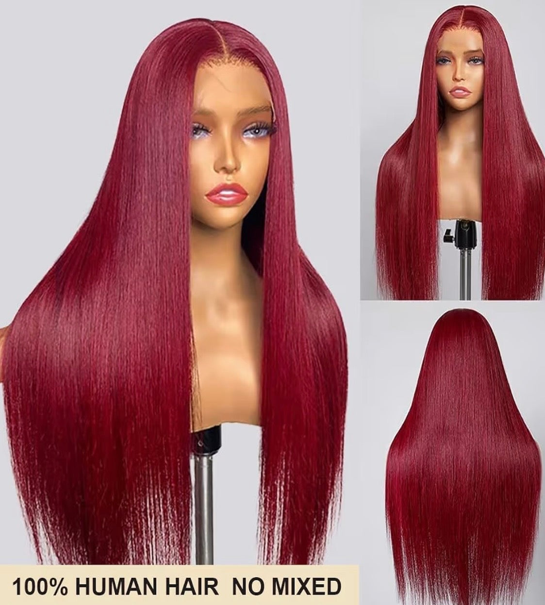 Burgundy lace front