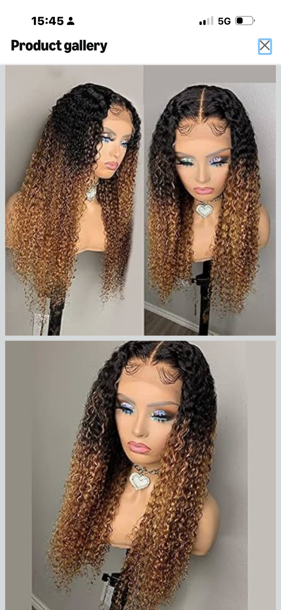 Ombre kinky curly wig